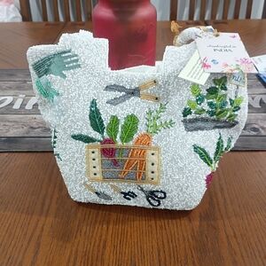 New Made In India Veggie Garden Beaded Bag